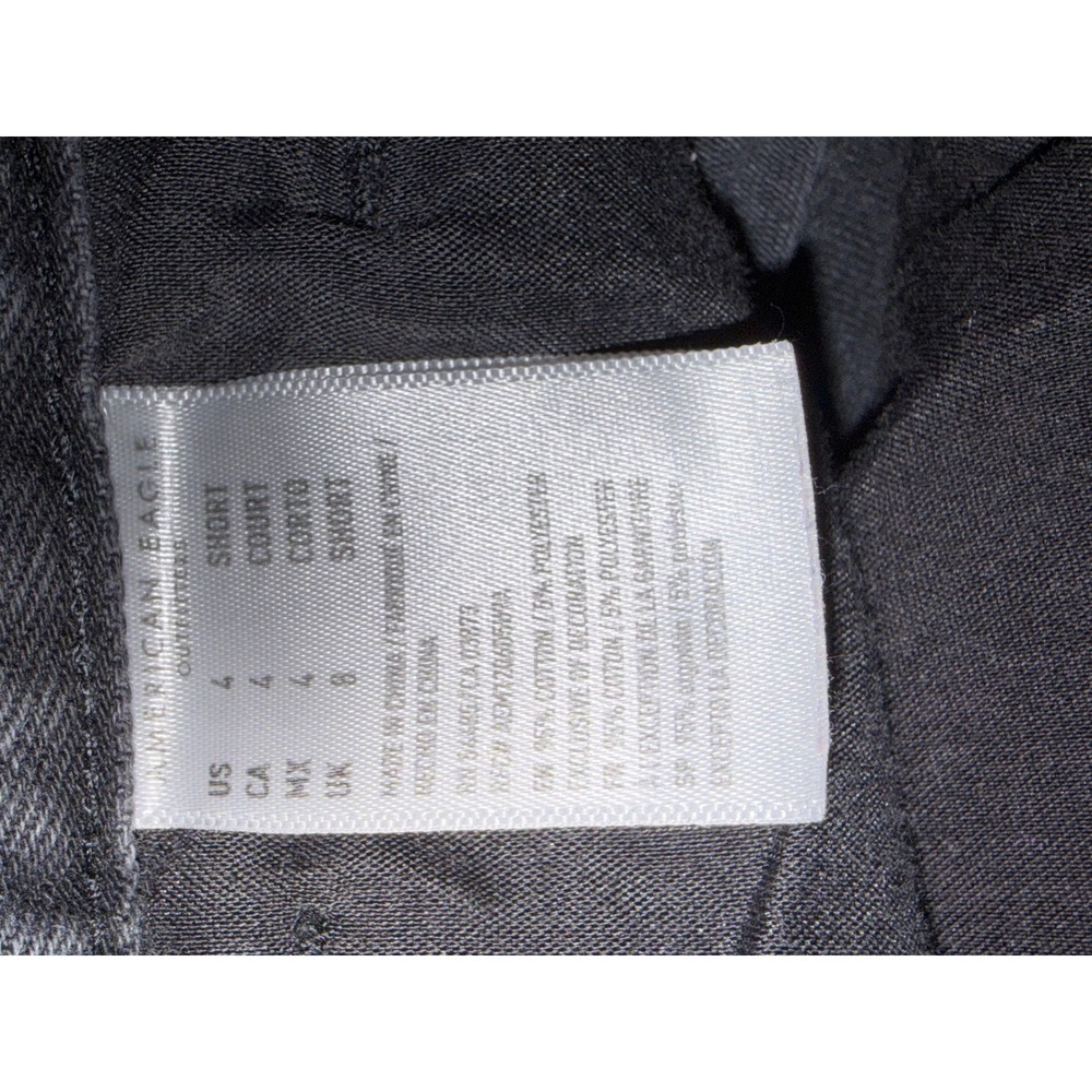 American Eagle Mom Jean Womens 4 Short Washed Black High Waisted Tapered Denim - Picture 5 of 7